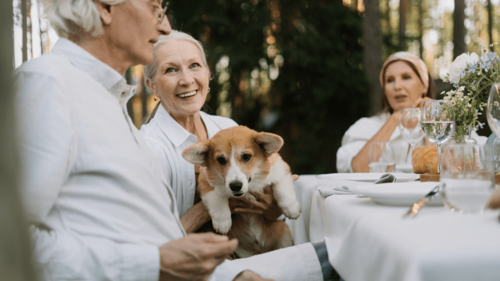 A person holding a puppy in their arms